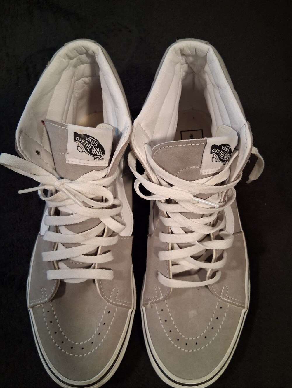Vans High-Top Sneakers in Light Gray and White